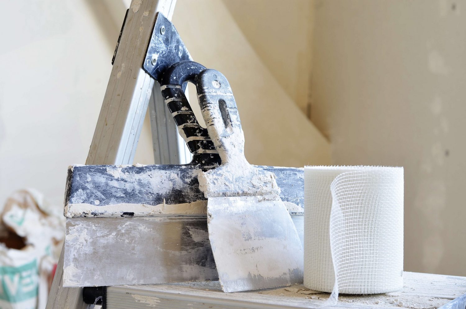 Gyprocker tools. Plaster tape.