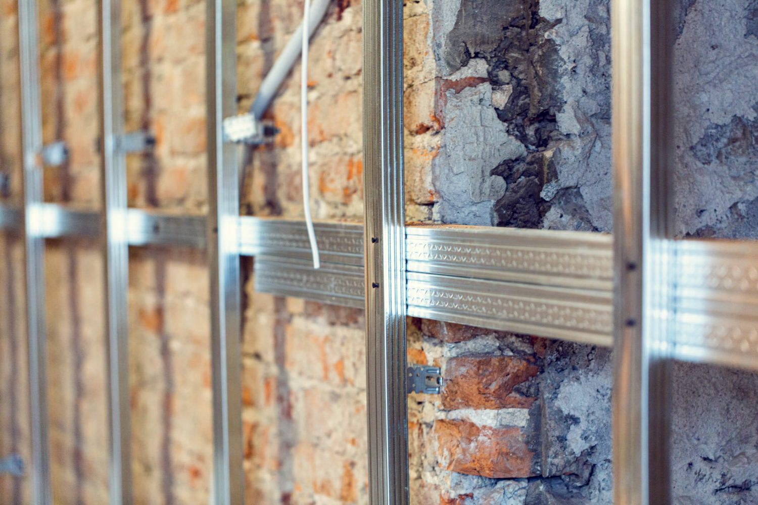 Steel stud wall framing on a Central Coast construction site