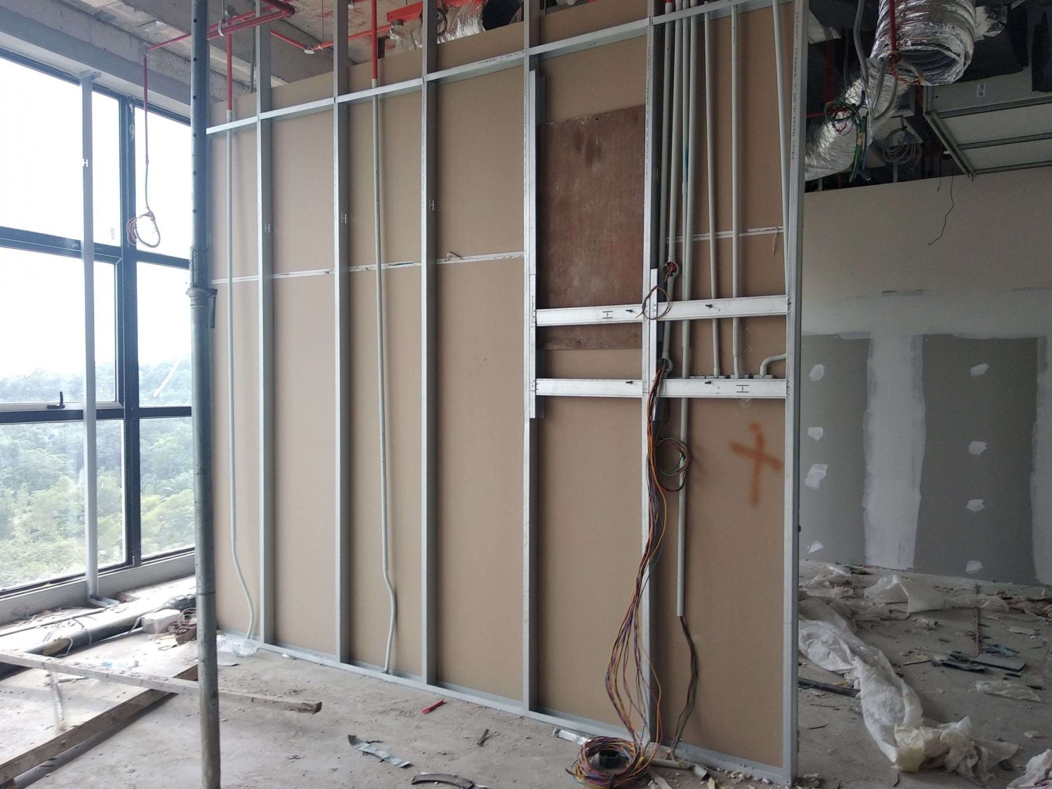 Gyprock metal frame wall