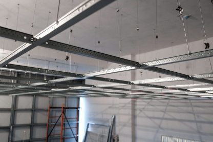 Metal frame tiled ceiling installation