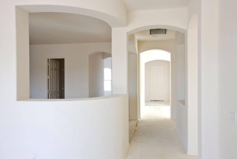 Residential plastering renovation painted in white